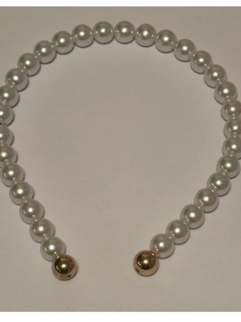 Francesca’s Collections Pearl Headband with Gold Accents